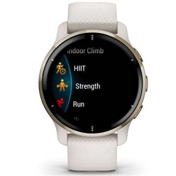 Garmin Venu 2 Plus, GPS Smartwatch with Call and Text, Advanced Health Monitoring and Fitness Features, Light Gold with Ivory Band