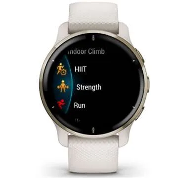 Garmin Venu 2 Plus, GPS Smartwatch with Call and Text, Advanced Health Monitoring and Fitness Features, Light Gold with Ivory Band