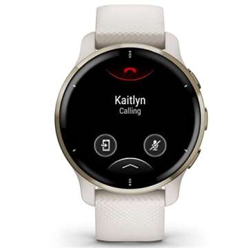 Garmin Venu 2 Plus, GPS Smartwatch with Call and Text, Advanced Health Monitoring and Fitness Features, Light Gold with Ivory Band