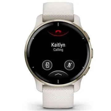 Garmin Venu 2 Plus, GPS Smartwatch with Call and Text, Advanced Health Monitoring and Fitness Features, Light Gold with Ivory Band