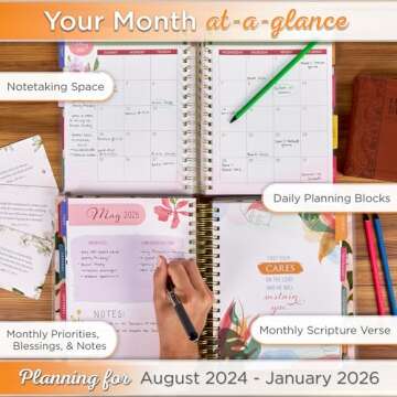 Inspirational 18 Month Planner for Women with Bible Verses