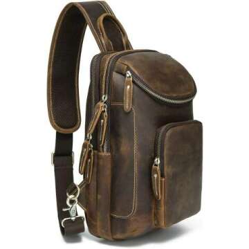 Premium Vintage Leather Sling Bag - Stylish & Durable Design