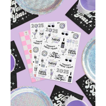 xo, Fetti NYE Temporary Tattoos - Fun 2025 Party Favors