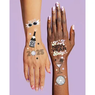 xo, Fetti NYE Temporary Tattoos - Fun 2025 Party Favors