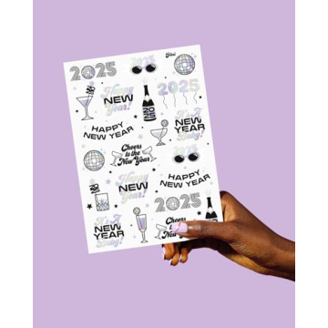 xo, Fetti NYE Temporary Tattoos - Fun 2025 Party Favors