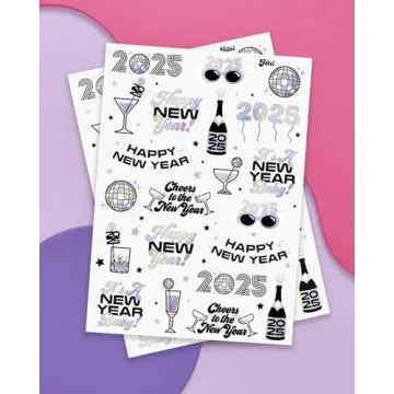 xo, Fetti NYE Temporary Tattoos - Fun 2025 Party Favors