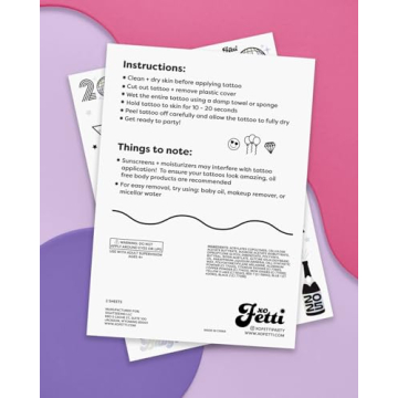 xo, Fetti NYE Temporary Tattoos - Fun 2025 Party Favors