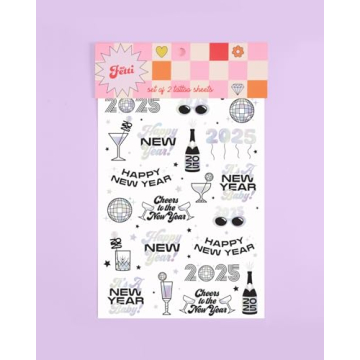 xo, Fetti NYE Temporary Tattoos - Fun 2025 Party Favors
