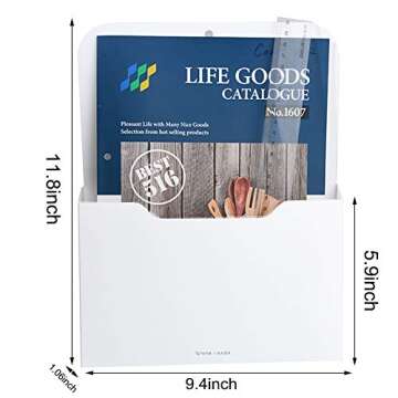 2 Pack Magnetic File Holder - Paper Holder, Pocket Organizer,Hanging Wall File Organizer Office Supp...