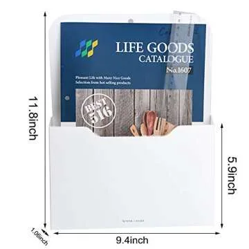 2 Pack Magnetic File Holder - Paper Holder, Pocket Organizer,Hanging Wall File Organizer Office Supp...