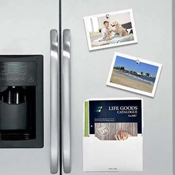 2 Pack Magnetic File Holder - Paper Holder, Pocket Organizer,Hanging Wall File Organizer Office Supplies Storage, Magazine Mail Organizer Case for Notebooks,Planners,Letter (2 Pack)