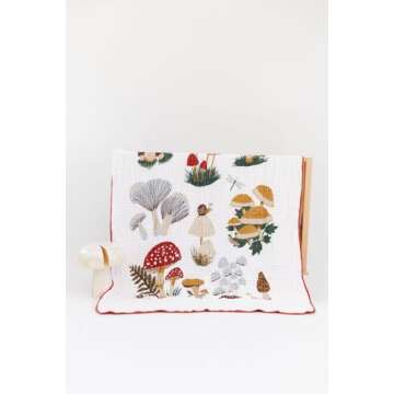 CLEMENTINE KIDS Twin Muslin Throw Blanket (Mushroom)