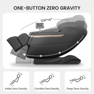 Real Relax 2024 Massage Chair Zero Gravity Full Body Airbags, 8 Fixed Points Massage Rollers with 6 Auto Modes, Bluetooth, Foot Rollers, Heater, Black