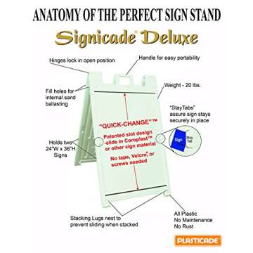 Black Signicade Deluxe A-Frame Sidewalk Sign Stand