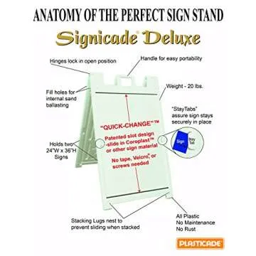 Black Signicade Deluxe A-Frame Sidewalk Sign Stand