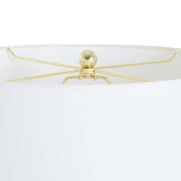 Creative Co-Op Mid Century Modern Tripod Wood Floor Lamp with Linen Shade, Natural and Cream