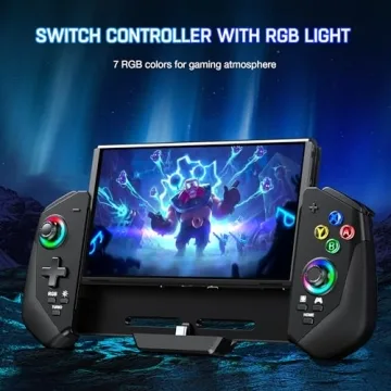 Ergonomic Switch Controller with LED lights and Turbo