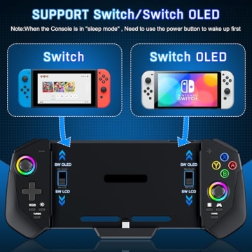 Ergonomic Switch Controller with LED lights and Turbo