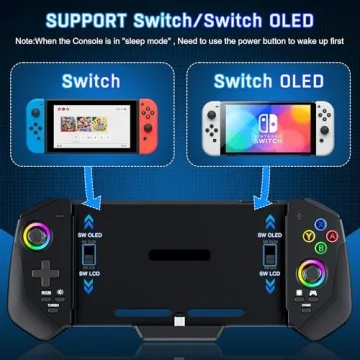 Ergonomic Switch Controller with LED lights and Turbo