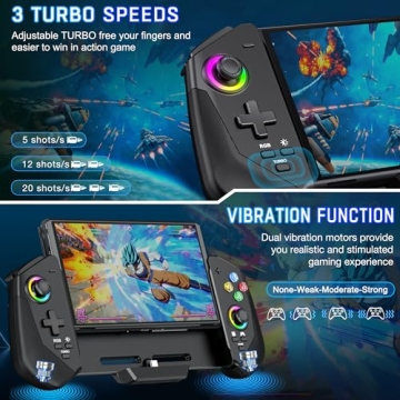 Ergonomic Switch Controller with LED lights and Turbo