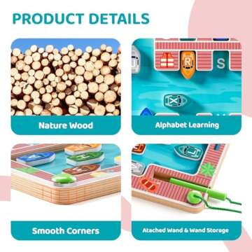 Magnetic Alphabet Maze Montessori Toys - Toys for 3+ Year Old Boys and Girls, Fine Motor Skill Education Toys for Toddler Preschool Learning Activities, Gift for Kids Toddler