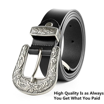 JASGOOD Women's Leather Vintage Western Design Belt
