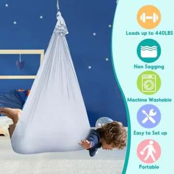 Chihee Sensory Swing Therapy Swing Hammock Indoor Outdoor for Kids, Hardware Included, Soft Breathable Nylon Cuddle Swing Joy Hammock for Child Adult with Autism, ADHD, Aspergers, Sensory Integration