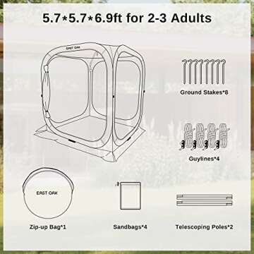 EAST OAK Screen Tent 6 x 6 FT, Portable & Easy to Set Up
