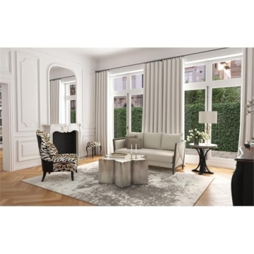 Sanctuary Painted Glass Cocktail Table Silver Glamour Hooker