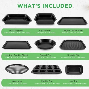 NutriChef Non-Stick 10-Piece Baking Pans Set for All Chefs
