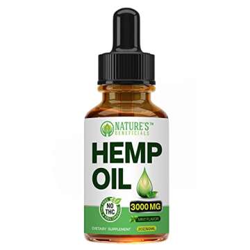 Nature's Beneficials Organic Hemp Oil Extract Drops 3000mg - Ultra Premium for Discomfort, Joint Sup...