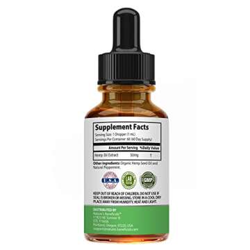 Nature's Beneficials Hemp Oil Extract 3000mg Drops - Organic, Soothing