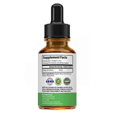 Nature's Beneficials Hemp Oil Extract 3000mg Drops - Organic, Soothing