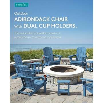 SERWALL Folding Adirondack Chair Set - Stylish and Durable
