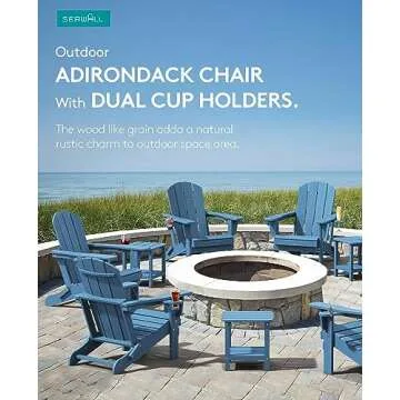 SERWALL Folding Adirondack Chair Set - Stylish and Durable