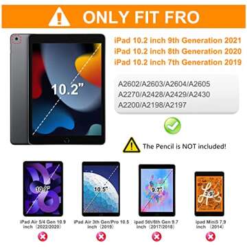 BRAECN iPad Case 9th 8th Generation 10.2 Inch 2021 2020, Heavy Duty Kids Case with Pencil Holder Scr...