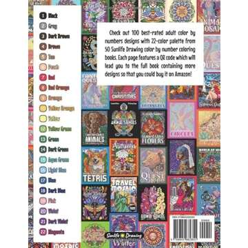 100 BEST Adult Color By Numbers: The best designs from Sunlife Drawing color by number coloring book...