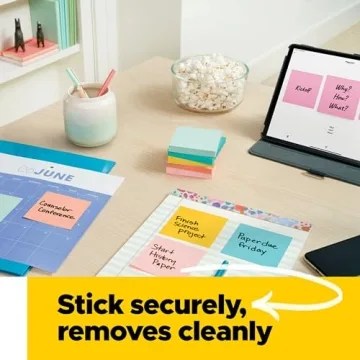 Durable Post-it Notes 24-Pack in Vibrant Pastels for Organization