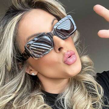 DIFF Indy Rectangular Designer Sunglasses for Women UV400, Espresso Tortoise + Grey