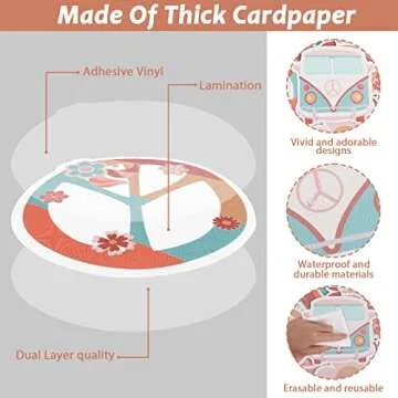 Groovy Hippie Bulletin Board Decorations Set for Classrooms