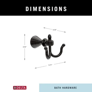 Delta Vessona Double Towel Hook in Venetian Bronze