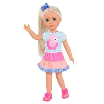Glitter Girls – Poodle Cuddles Fashion Outfit with Hair Bow – 14-inch Doll Clothes and Accessori...