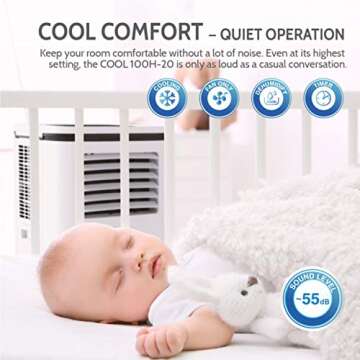 ROLLICOOL 14000 BTU Smart Portable Air Conditioner, Dehumidifier & Fan for Rooms up to 375 sq ft | Alexa-Ready Voice Commands, App, Dual-Band WiFi Support, Bluetooth, Easy Install