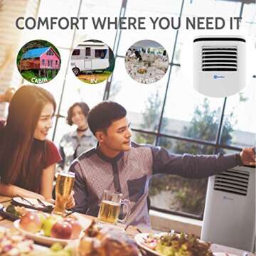ROLLICOOL 14000 BTU Smart Portable Air Conditioner, Dehumidifier & Fan for Rooms up to 375 sq ft | Alexa-Ready Voice Commands, App, Dual-Band WiFi Support, Bluetooth, Easy Install