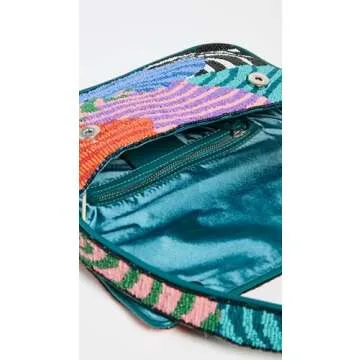 STAUD Women's Tommy Beaded Bag, Acid Swirl, Blue, One Size