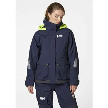 Helly-Hansen Pier 3.0 Waterproof Jackets for Women Featuring Windproof Sailing Fabric and Packable Neon Yellow Hood, 597 Blue - Small