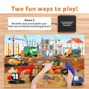 Skillmatics Floor Puzzle & Game - Piece & Play Construction Site, Jigsaw & Toddler Puzzles, Educational Toy, Gifts for Boys & Girls Ages 3, 4, 5, 6, 7 (48 Pieces, 2 x 3 feet)