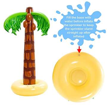 Inflatable Palm Tree Sprinkler, 61” Lawn Sprinkler for Kids, Outdoor Sprinkler Water Toys for Kids Seasonal Merriment