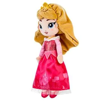 Disney Store Official Princess Plush Doll (Aurora from Sleeping Beauty) Medium 14 Inches, Princess Dolls with Embroidered Features, Plush Toys, Princess Toys for Girls