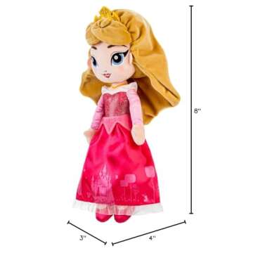 Disney Store Official Princess Plush Doll (Aurora from Sleeping Beauty) Medium 14 Inches, Princess Dolls with Embroidered Features, Plush Toys, Princess Toys for Girls